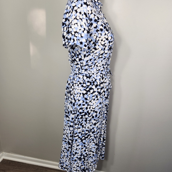 Talbots Dress Womens Size 6P Textured Dot Tie Waist Midi Short Sleeve Shirtdress - Picture 14 of 14